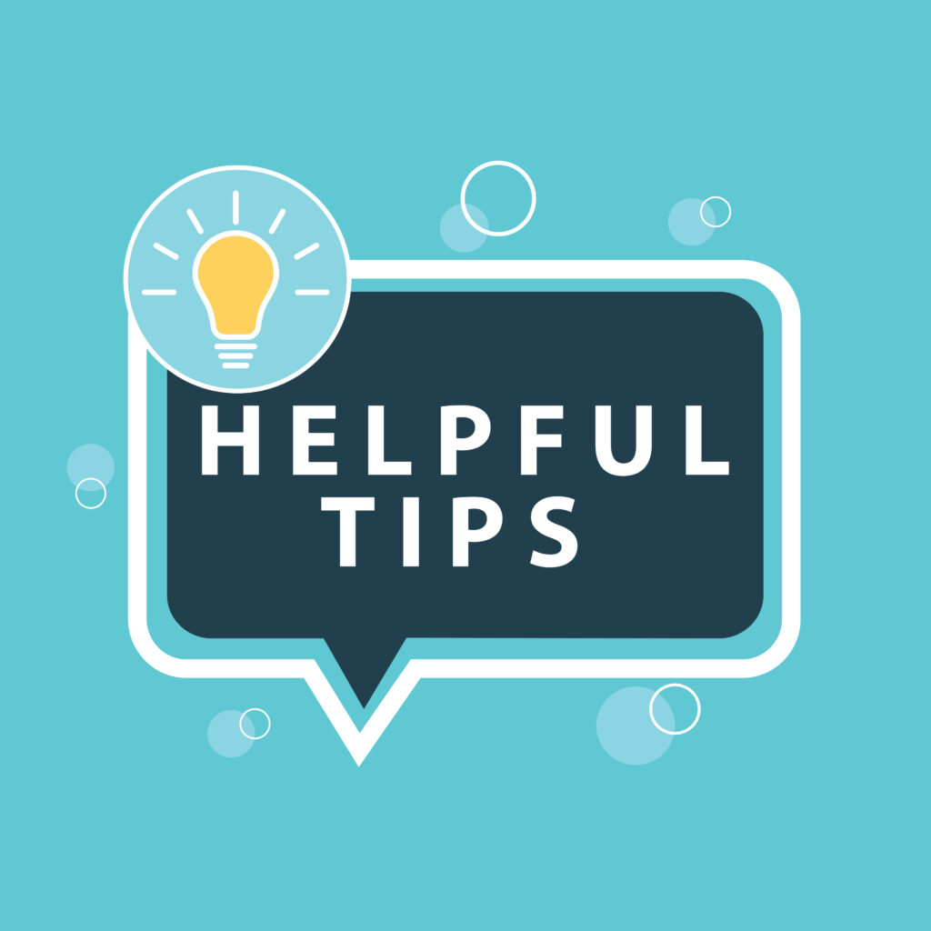 illustration that says helpful tips